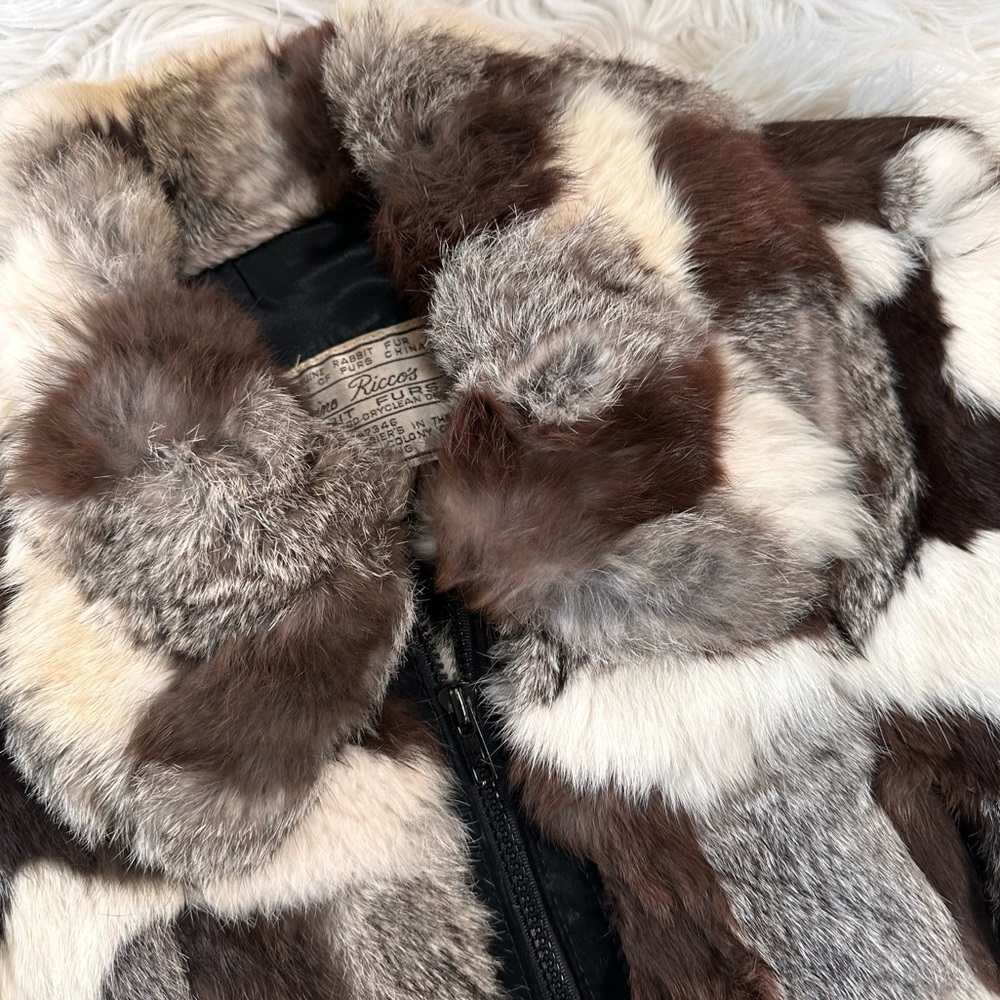 Dino Rico • Vintage Patchwork Rabbit Fur Coat - Picture 3 of 16